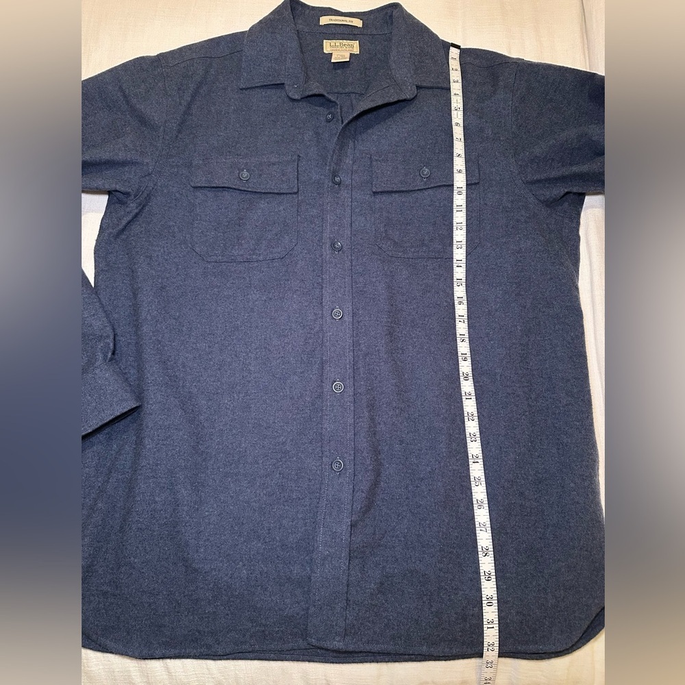 LL Bean Chamois Cloth Navy Shirt Traditional Fit - Picture 9 of 9
